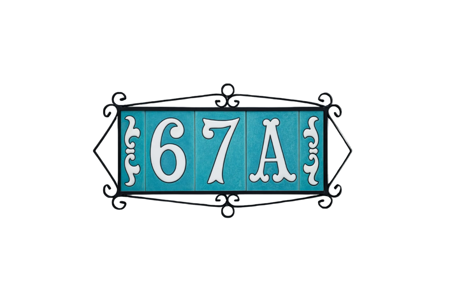La Costa Blue | Ceramic Door Number Tile & Frame – 7cm x 10cm (2.76" x 3.94")