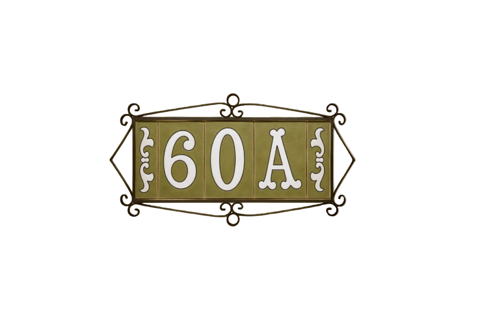 La Costa Olive | Ceramic Door Number Tile & Frame – 7cm x 10cm (2.76" x 3.94")