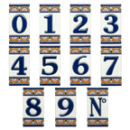 Acco Azul Ceramic House Number Tile Plaque & Frame – 5.5cm x 11cm (2.17" x 4.33")