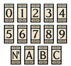 Atalaya M5 Ceramic House Number Tile Plaque & Frame – 5.5cm x 11cm (2.17" x 4.33")
