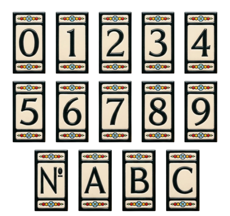 Atalaya M5 | Ceramic Door Number Tile & Frame – 5.5cm x 11cm (2.17" x 4.33")