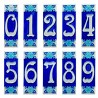 Sapphire Rose Ceramic House Number Tile Plaque & Frame – 4.7cm x 15cm (1.85" x 5.91")