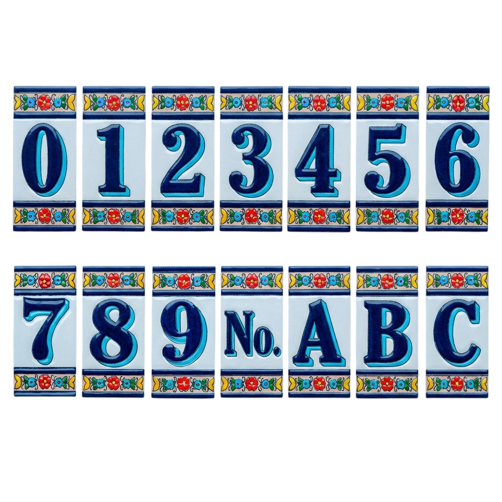 Calpe | Ceramic Door Number Tile & Frame – 5.5cm x 11cm (2.17" x 4.33")