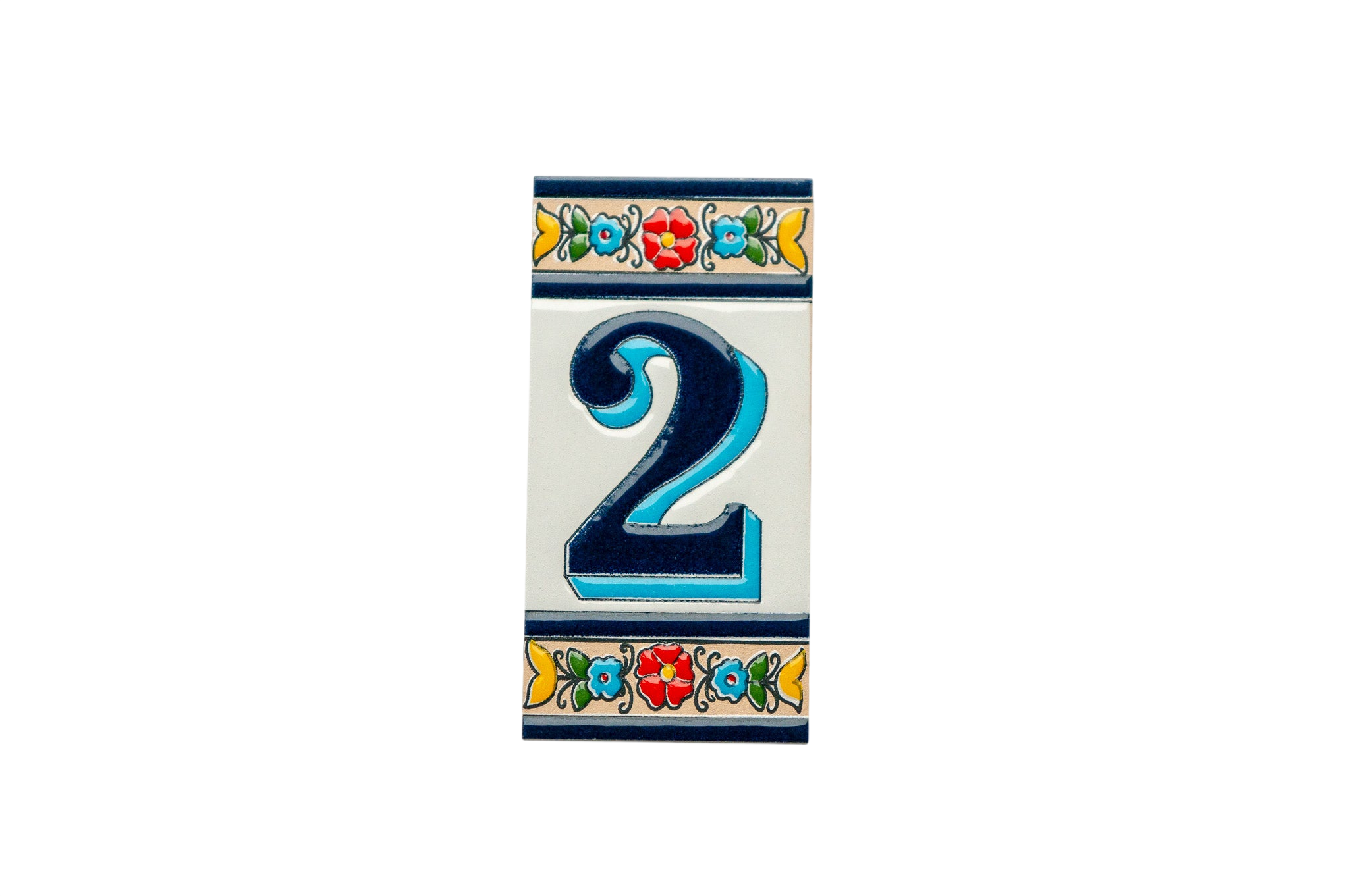 Calpe | Ceramic Door Number Tile & Frame – 5.5cm x 11cm (2.17" x 4.33")