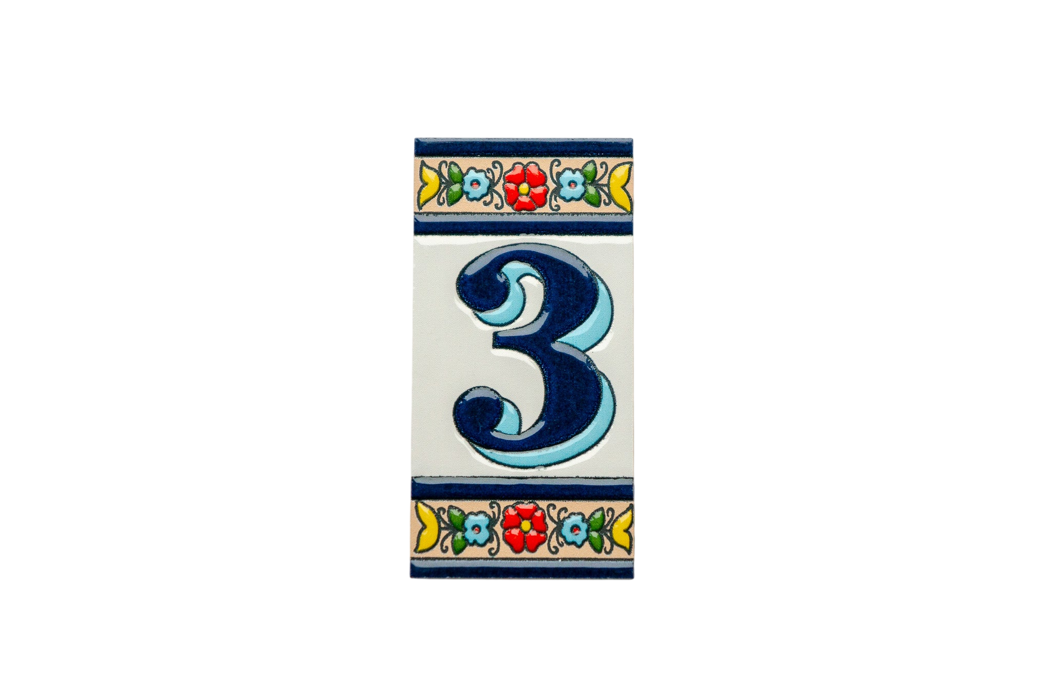 Calpe | Ceramic Door Number Tile & Frame – 5.5cm x 11cm (2.17" x 4.33")