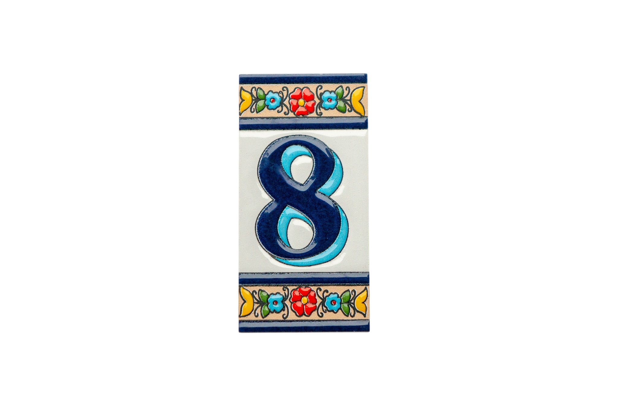 Calpe | Ceramic Door Number Tile & Frame – 5.5cm x 11cm (2.17" x 4.33")