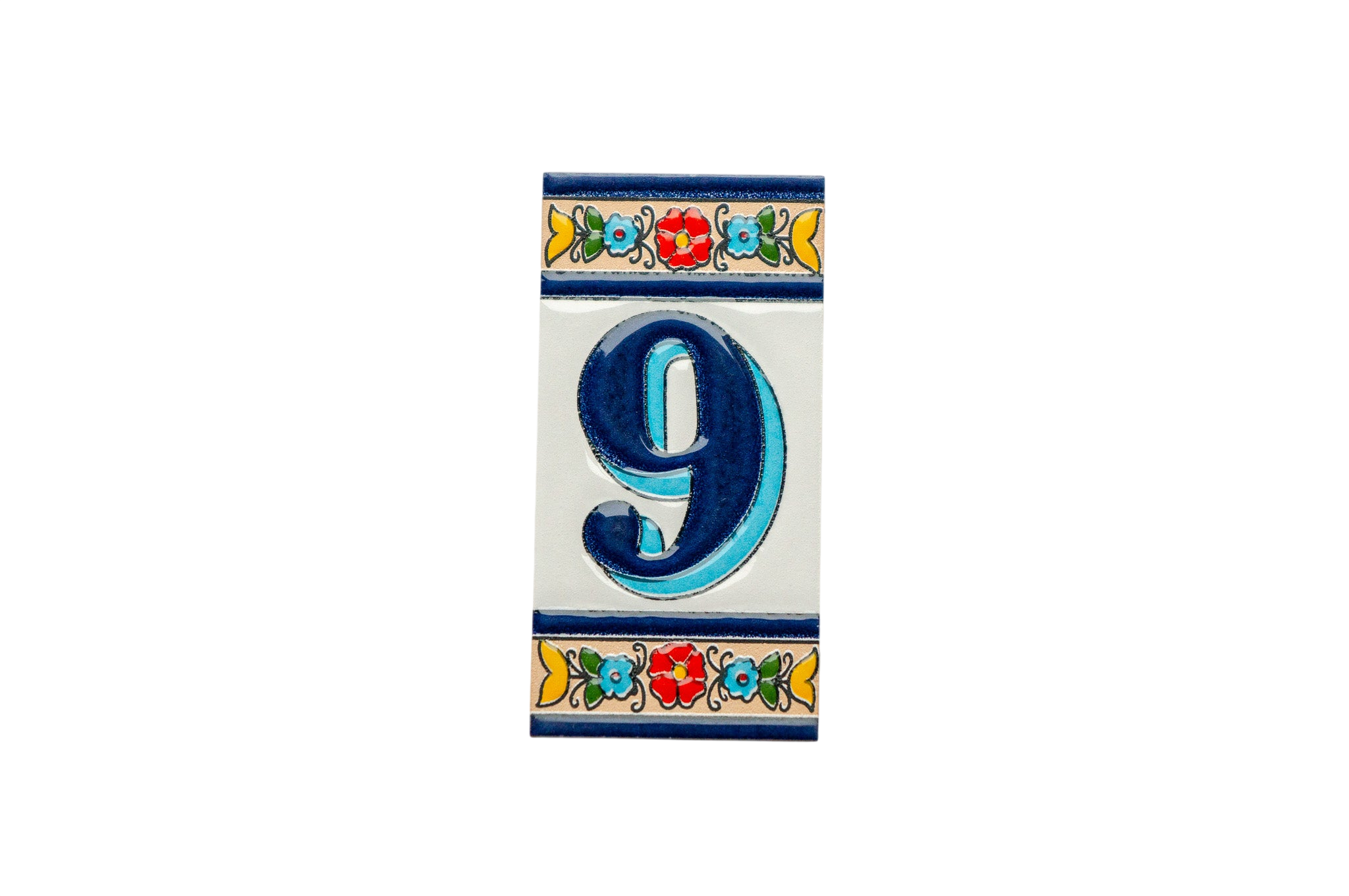 Calpe | Ceramic Door Number Tile & Frame – 5.5cm x 11cm (2.17" x 4.33")