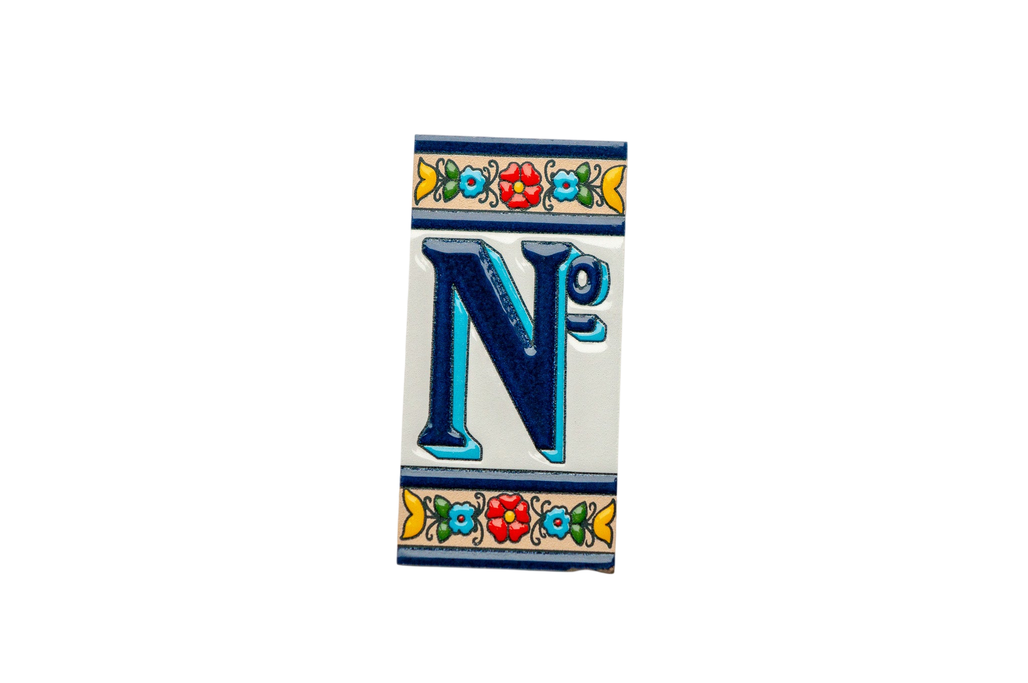 Calpe | Ceramic Door Number Tile & Frame – 5.5cm x 11cm (2.17" x 4.33")