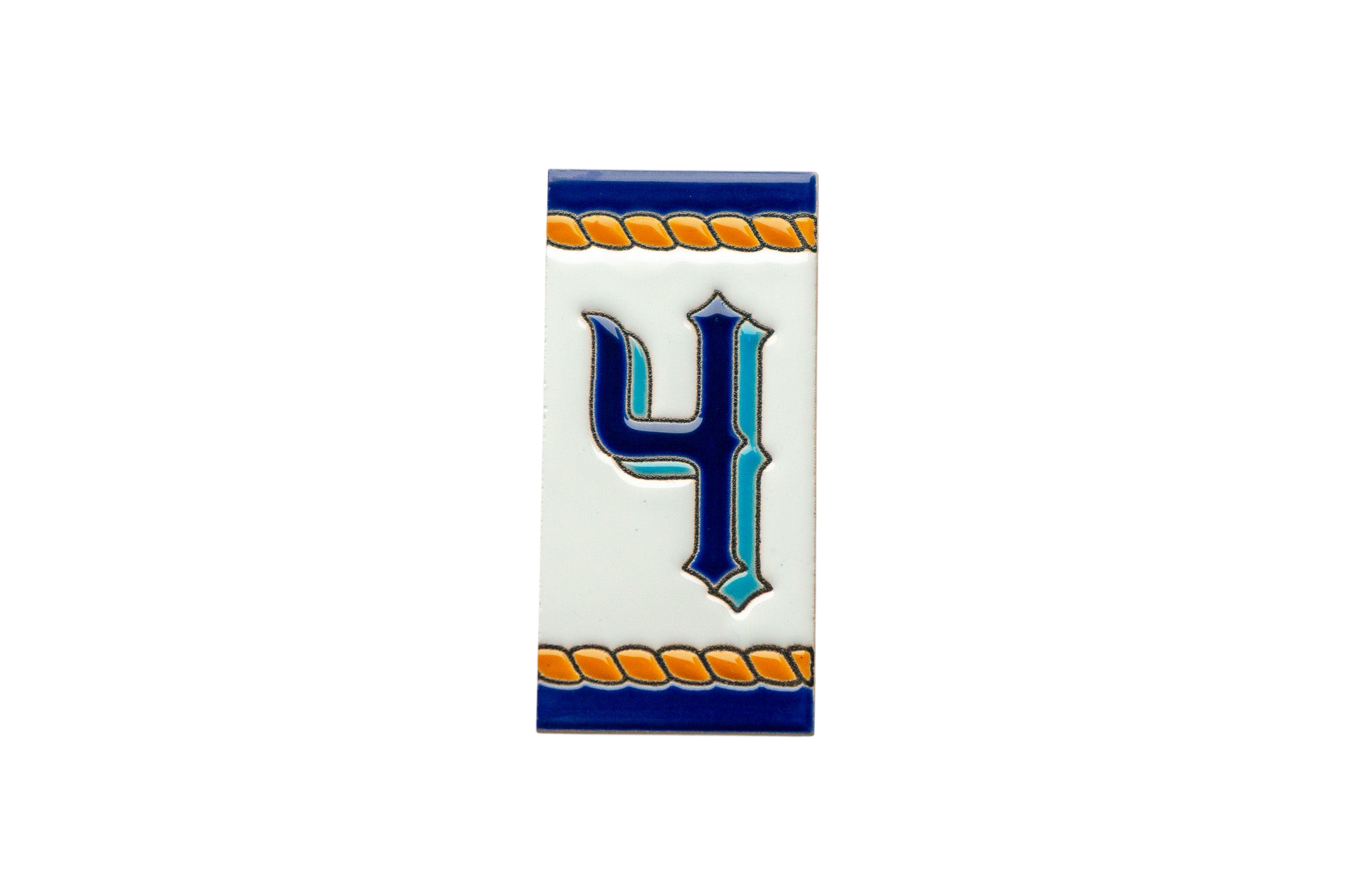 Marine | Numéro de porte en céramique avec cadre – 5,5 cm x 11 cm (2,17 po x 4,33 po)