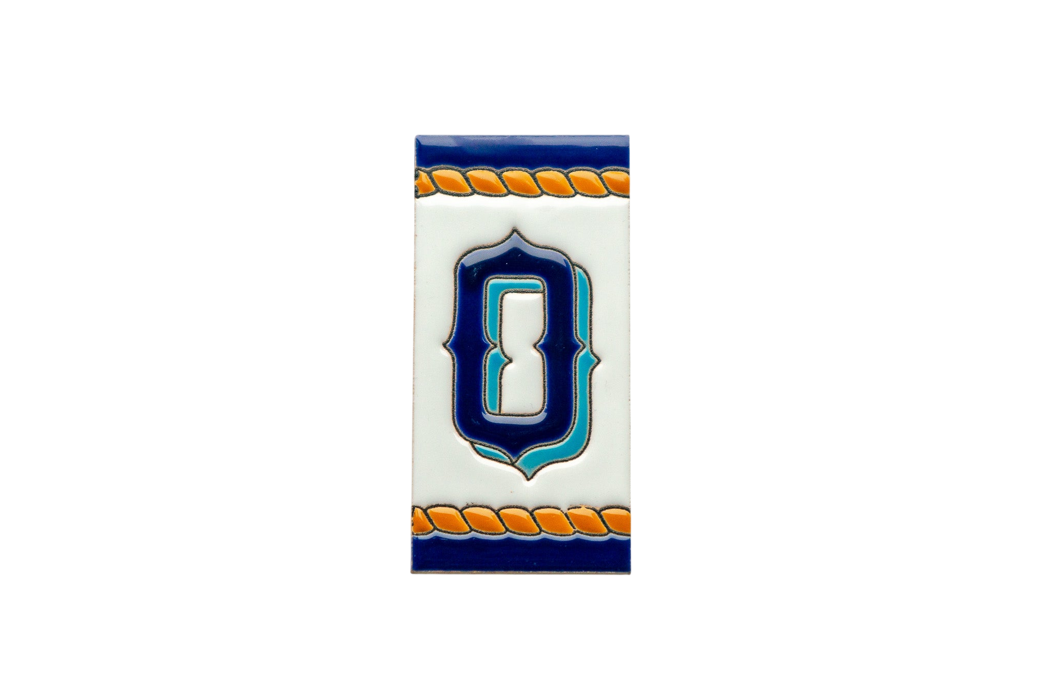 Marine | Numéro de porte en céramique avec cadre – 5,5 cm x 11 cm (2,17 po x 4,33 po)