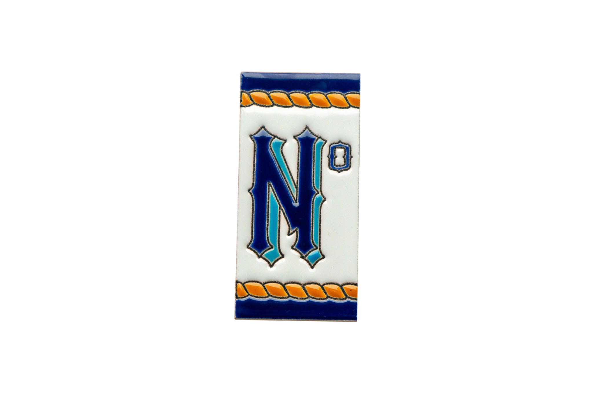 Marine | Numéro de porte en céramique avec cadre – 5,5 cm x 11 cm (2,17 po x 4,33 po)