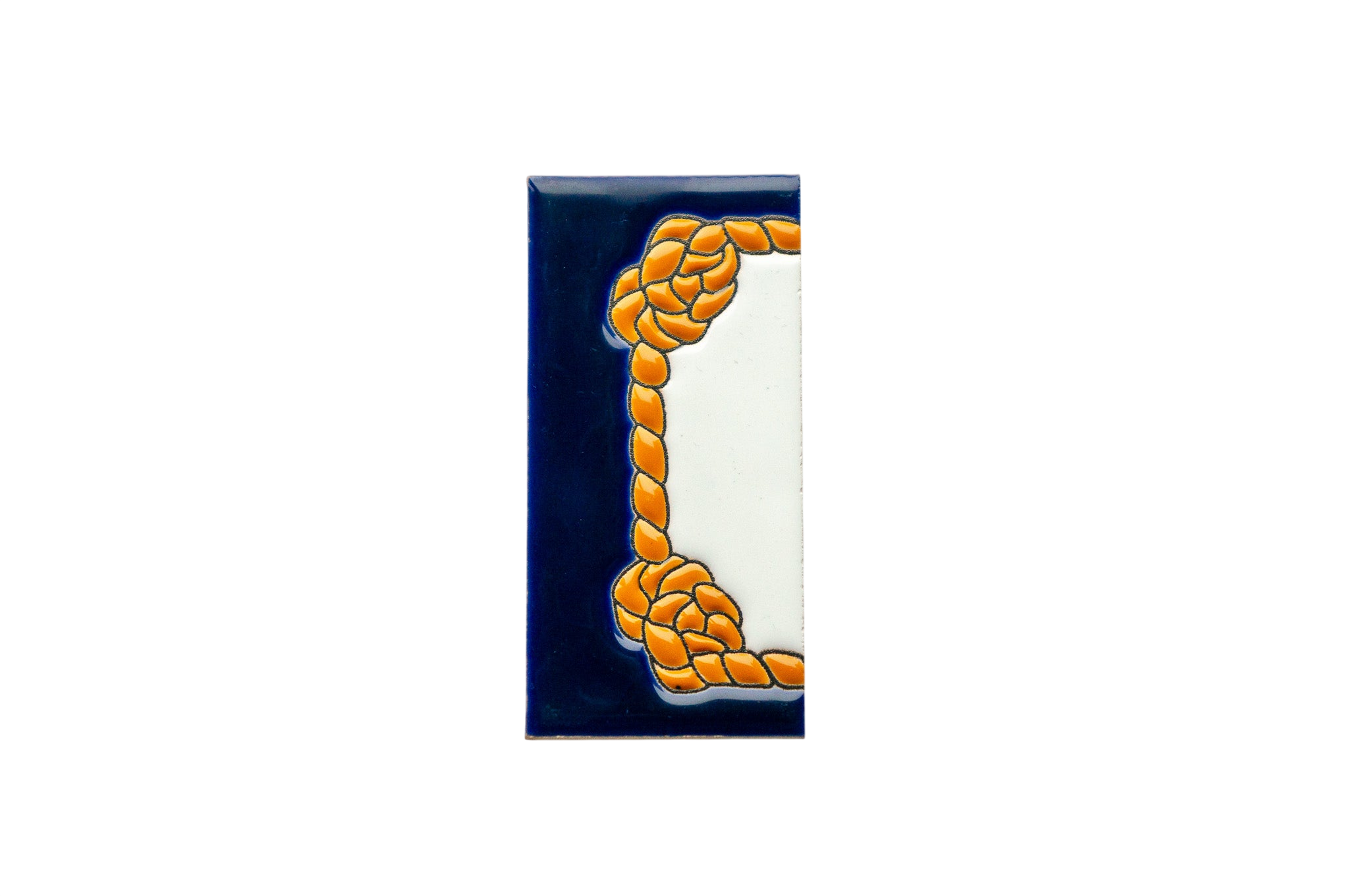 Marine | Numéro de porte en céramique avec cadre – 5,5 cm x 11 cm (2,17 po x 4,33 po)