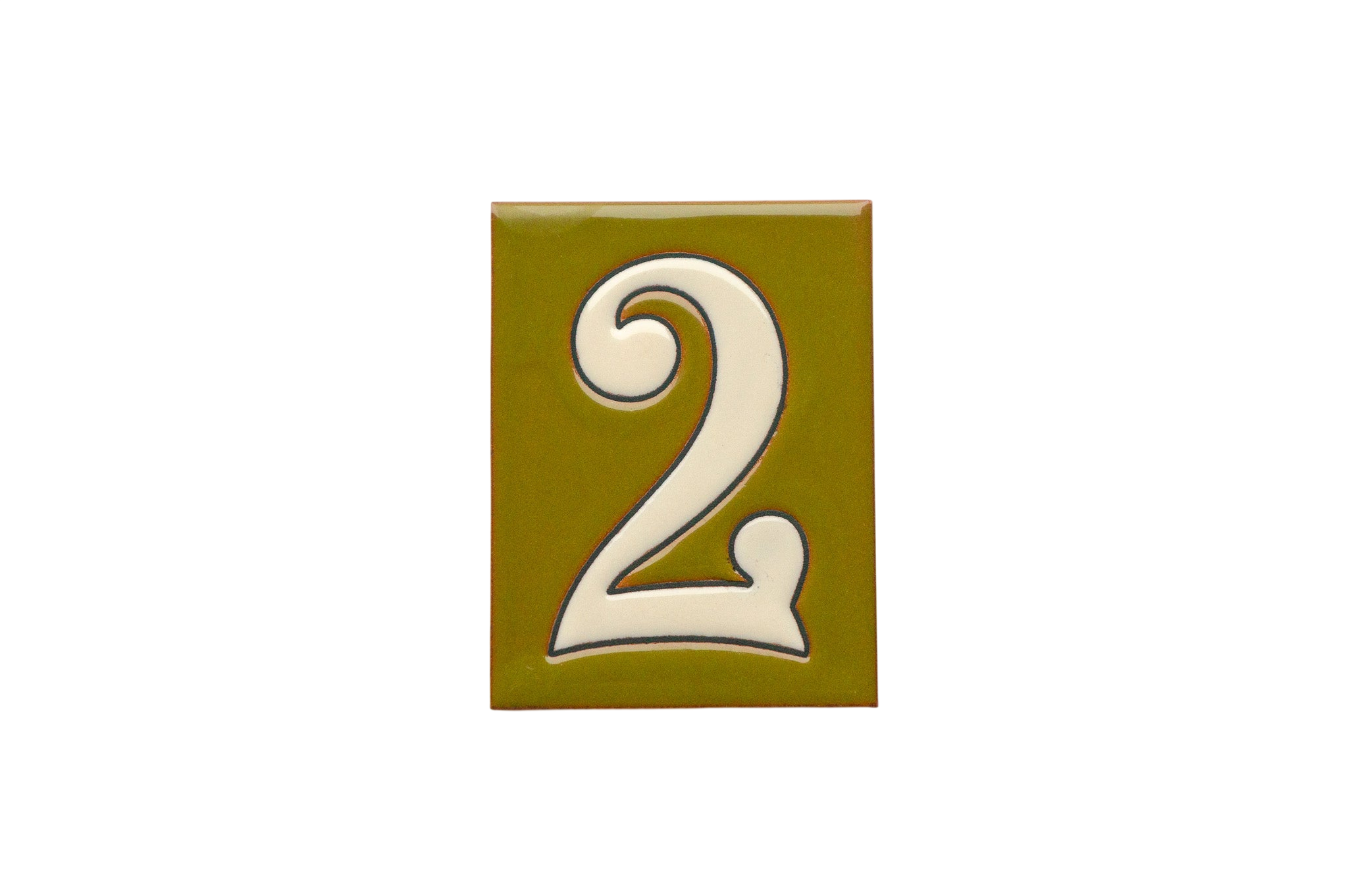 La Costa Olive | Ceramic Door Number Tile & Frame – 7cm x 10cm (2.76" x 3.94")