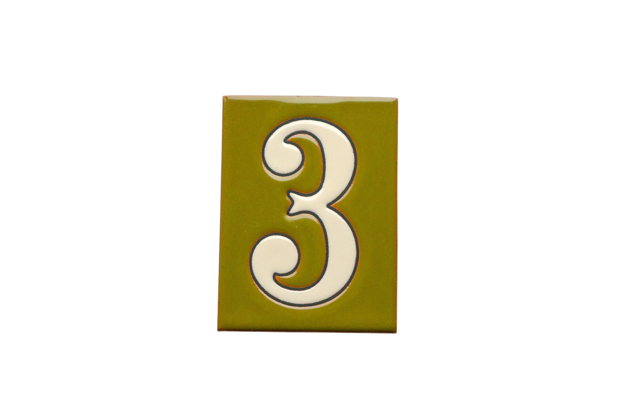 La Costa Olive | Ceramic Door Number Tile & Frame – 7cm x 10cm (2.76" x 3.94")