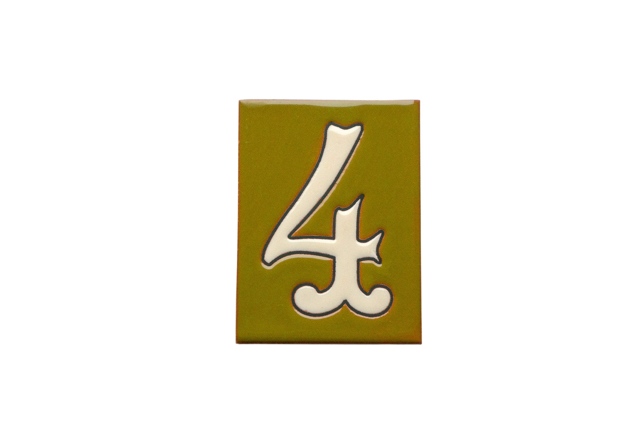 La Costa Olive | Ceramic Door Number Tile & Frame – 7cm x 10cm (2.76" x 3.94")