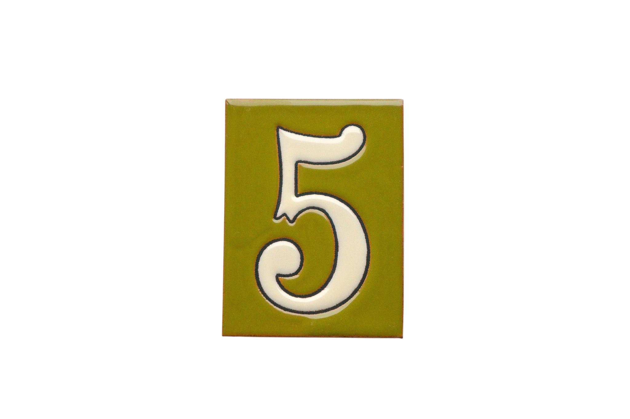 La Costa Olive | Ceramic Door Number Tile & Frame – 7cm x 10cm (2.76" x 3.94")