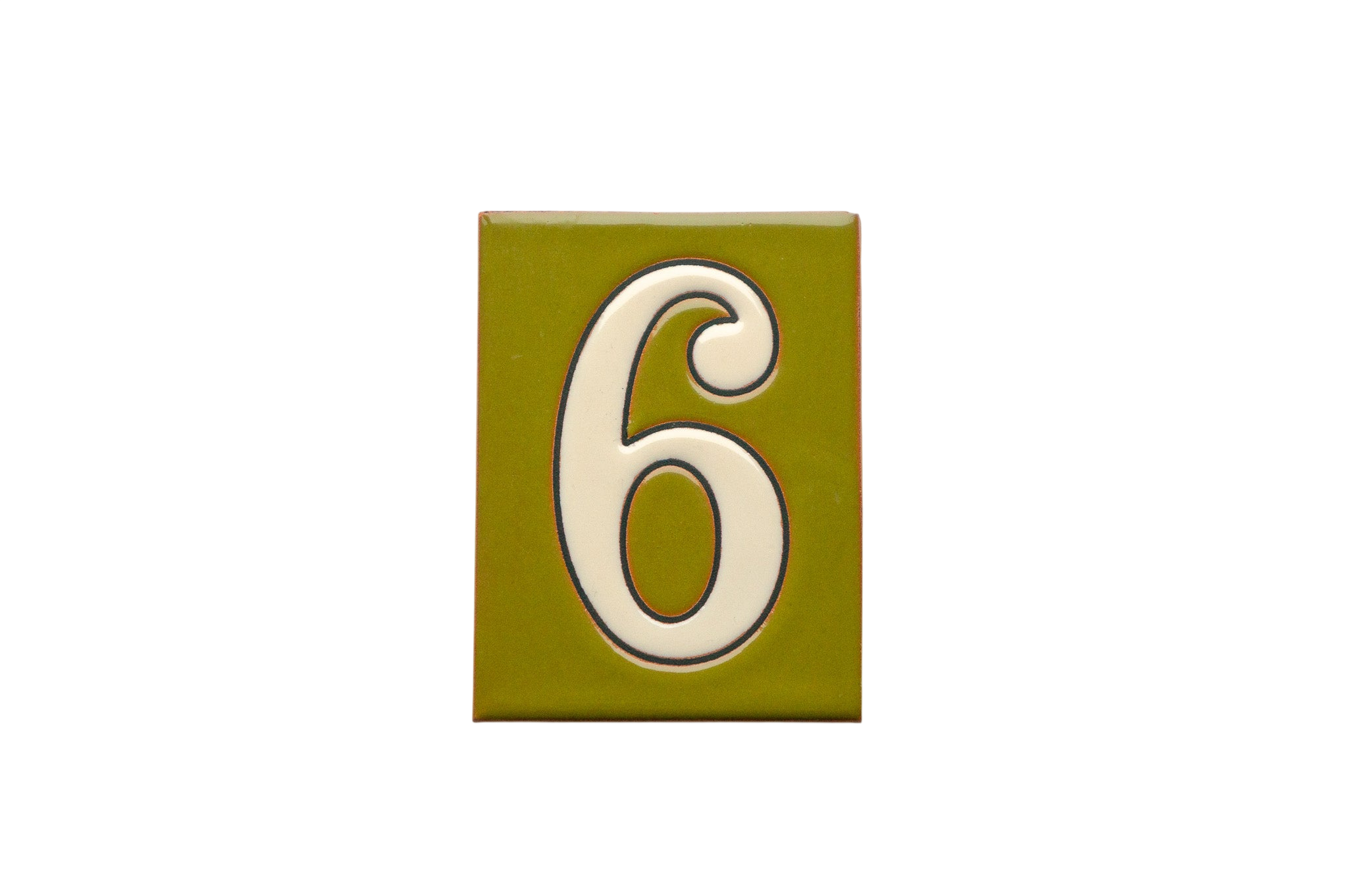 La Costa Olive | Ceramic Door Number Tile & Frame – 7cm x 10cm (2.76" x 3.94")