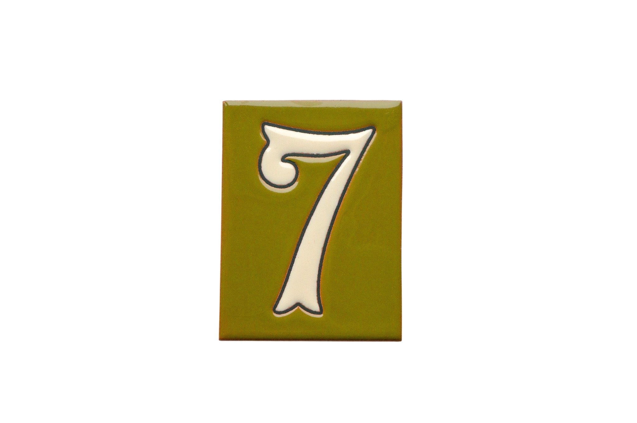 La Costa Olive | Ceramic Door Number Tile & Frame – 7cm x 10cm (2.76" x 3.94")