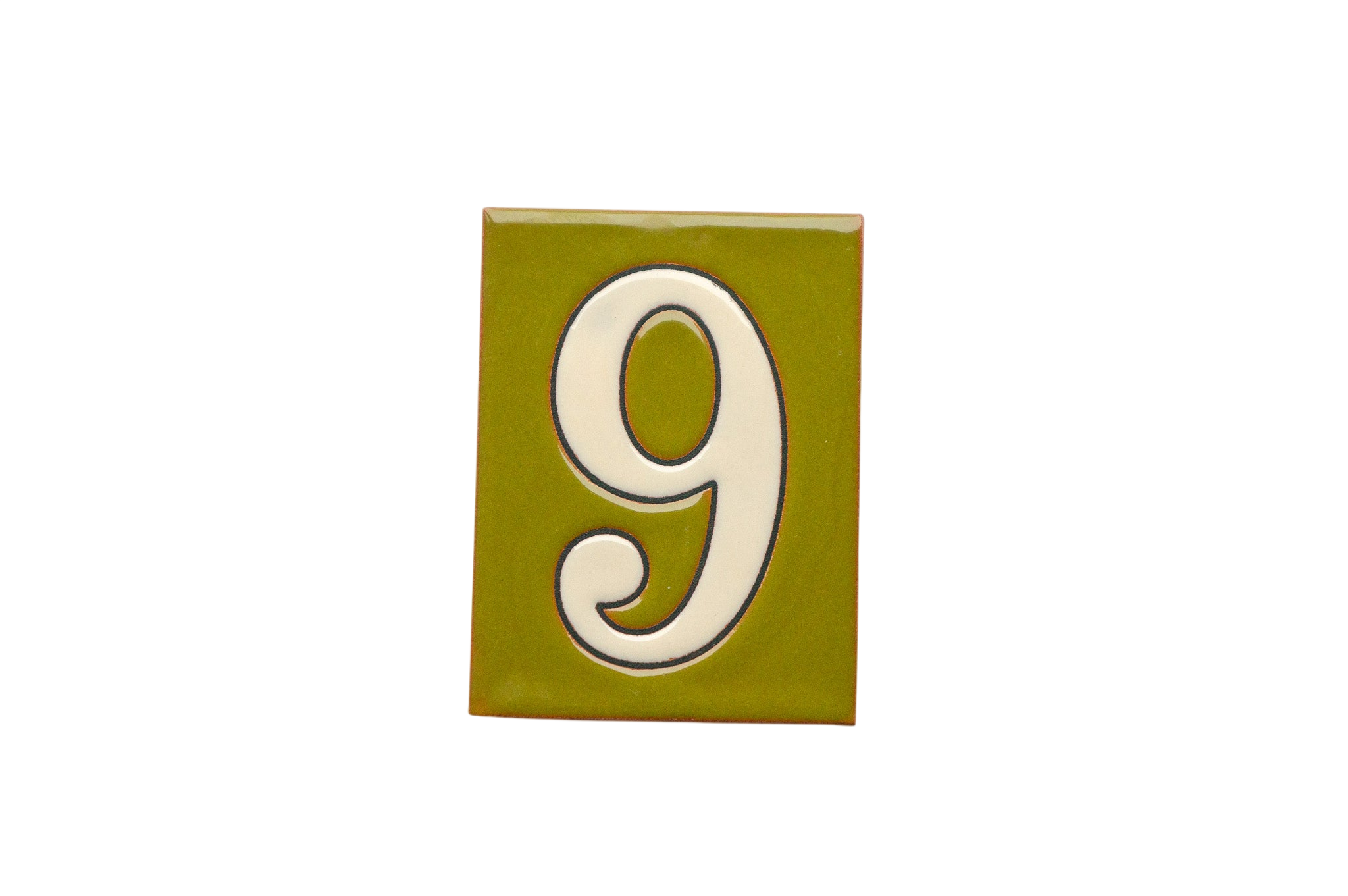 La Costa Olive | Ceramic Door Number Tile & Frame – 7cm x 10cm (2.76" x 3.94")
