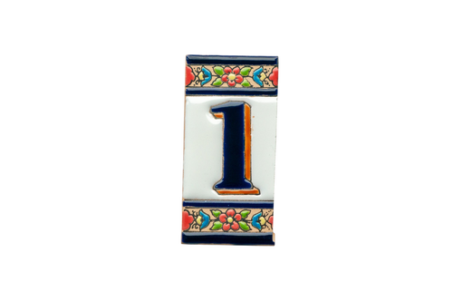 Canarias | Ceramic Door Number Tile & Frame – 5.5cm x 11cm (2.17" x 4.33")