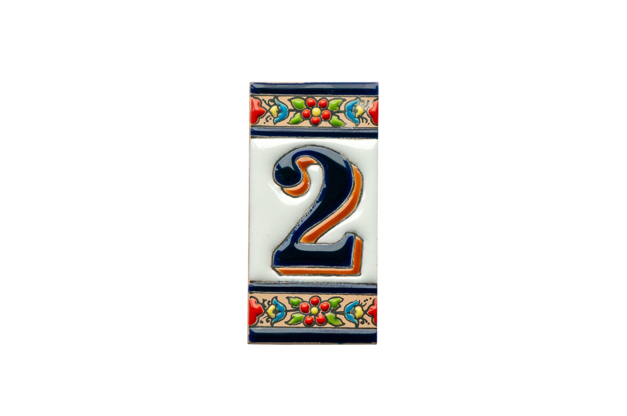 Canarias | Ceramic Door Number Tile & Frame – 5.5cm x 11cm (2.17" x 4.33")