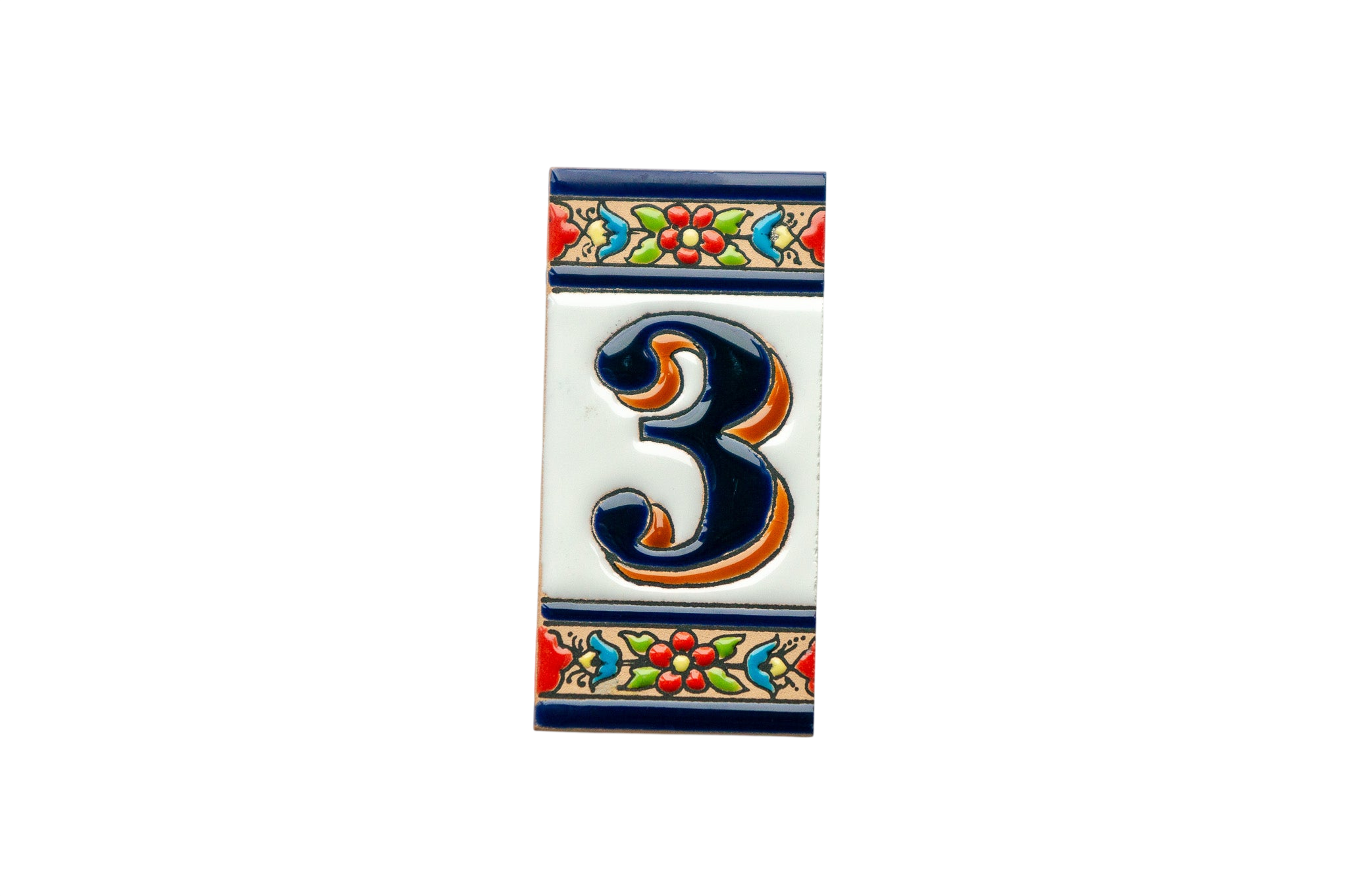 Canarias | Ceramic Door Number Tile & Frame – 5.5cm x 11cm (2.17" x 4.33")