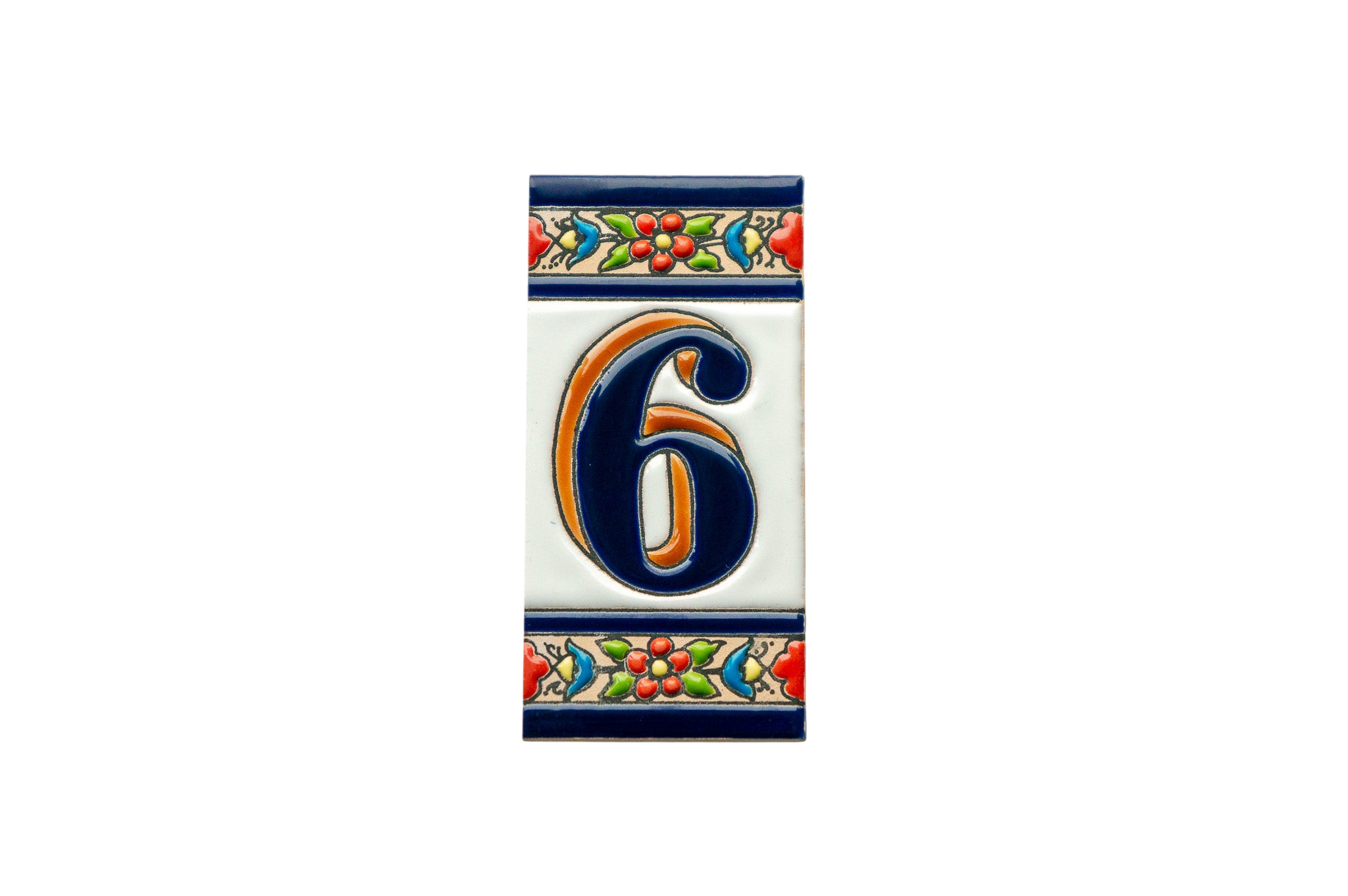 Canarias | Ceramic Door Number Tile & Frame – 5.5cm x 11cm (2.17" x 4.33")