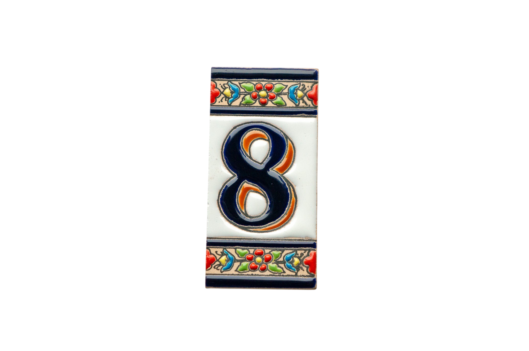 Canarias | Ceramic Door Number Tile & Frame – 5.5cm x 11cm (2.17" x 4.33")