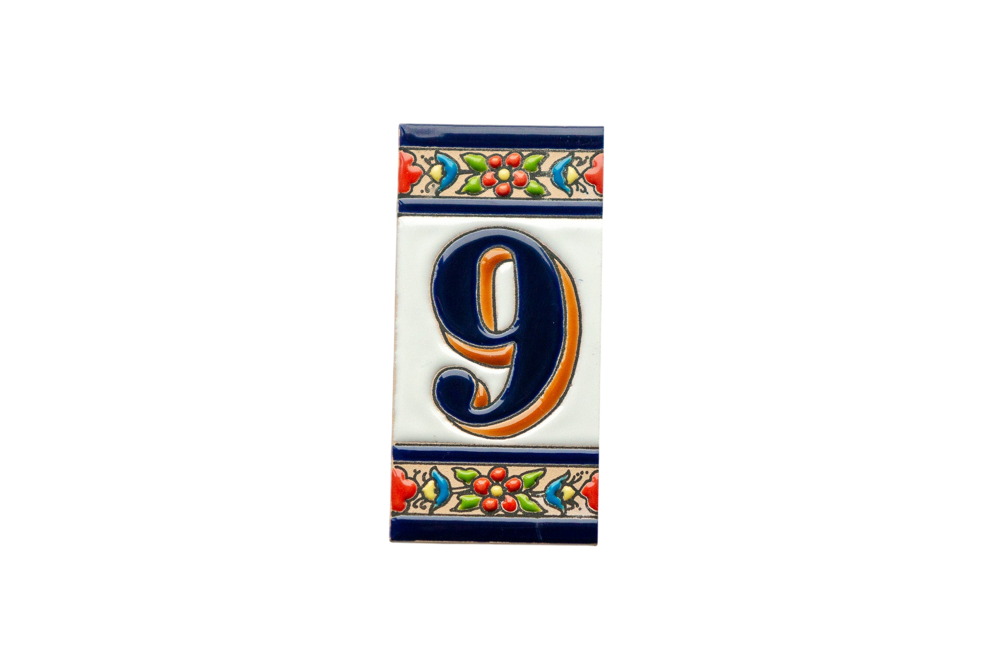 Canarias | Ceramic Door Number Tile & Frame – 5.5cm x 11cm (2.17" x 4.33")