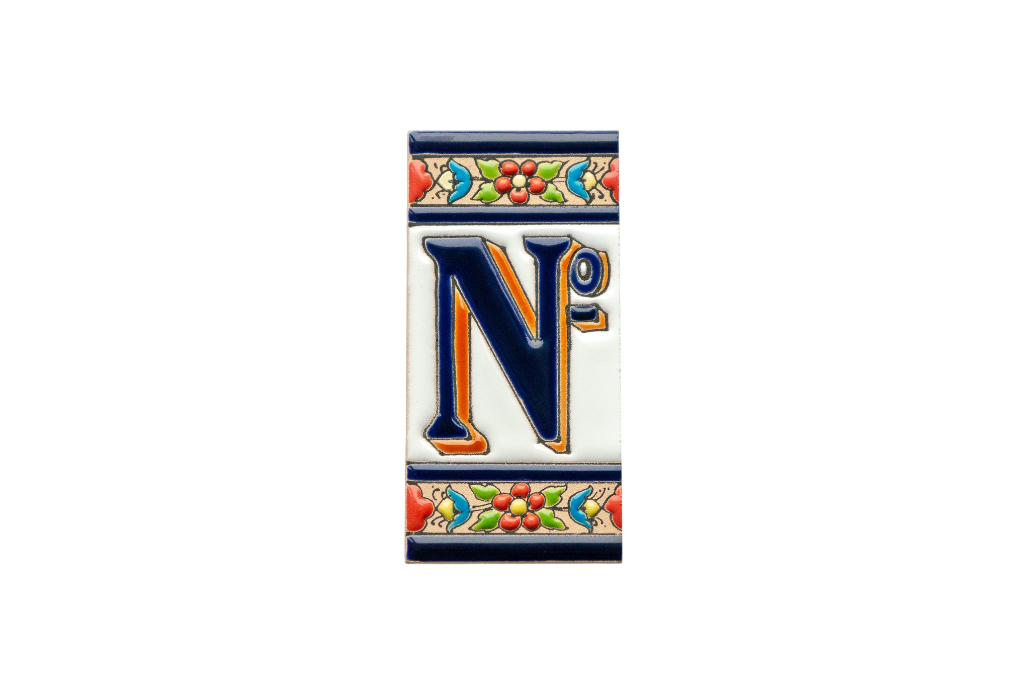 Canarias | Ceramic Door Number Tile & Frame – 5.5cm x 11cm (2.17" x 4.33")