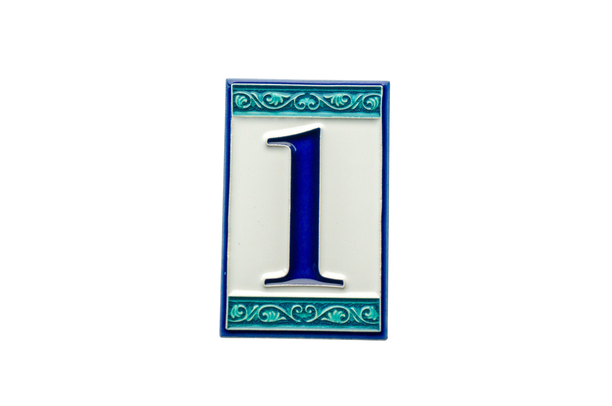 Greek | Ceramic Door Number Tile & Frame – 7cm x 11cm (2.76" x 4.33")