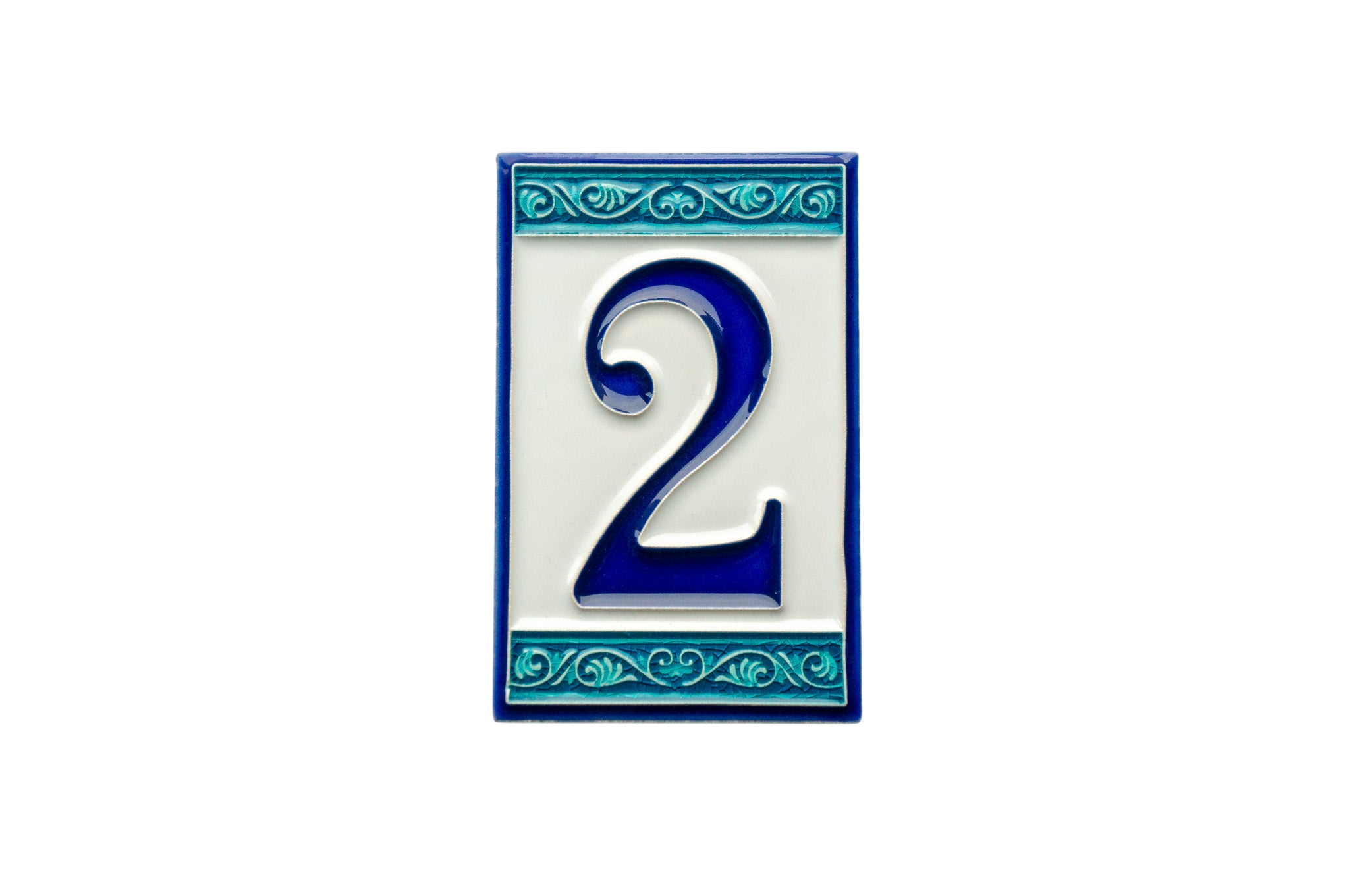 Greek | Ceramic Door Number Tile & Frame – 7cm x 11cm (2.76" x 4.33")