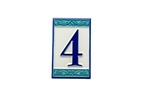 Greek | Ceramic Door Number Tile & Frame – 7cm x 11cm (2.76" x 4.33")