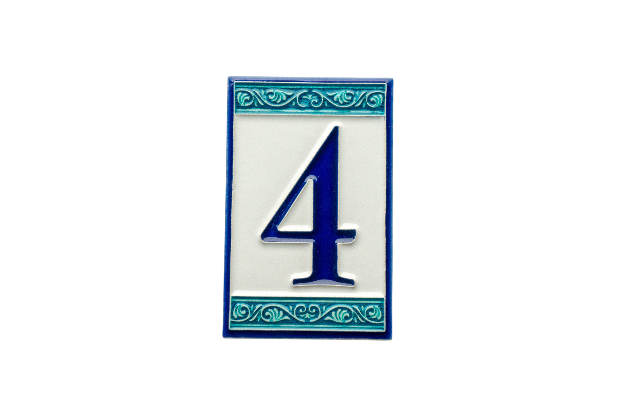 Greek | Ceramic Door Number Tile & Frame – 7cm x 11cm (2.76" x 4.33")