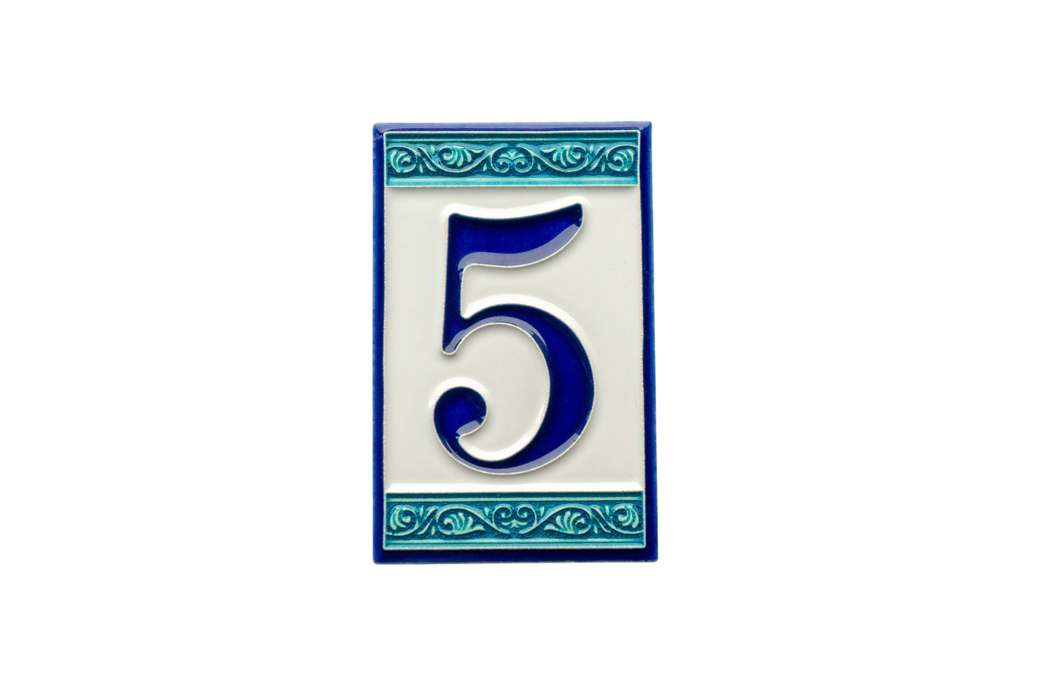 Greek | Ceramic Door Number Tile & Frame – 7cm x 11cm (2.76" x 4.33")