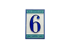 Greek | Ceramic Door Number Tile & Frame – 7cm x 11cm (2.76" x 4.33")