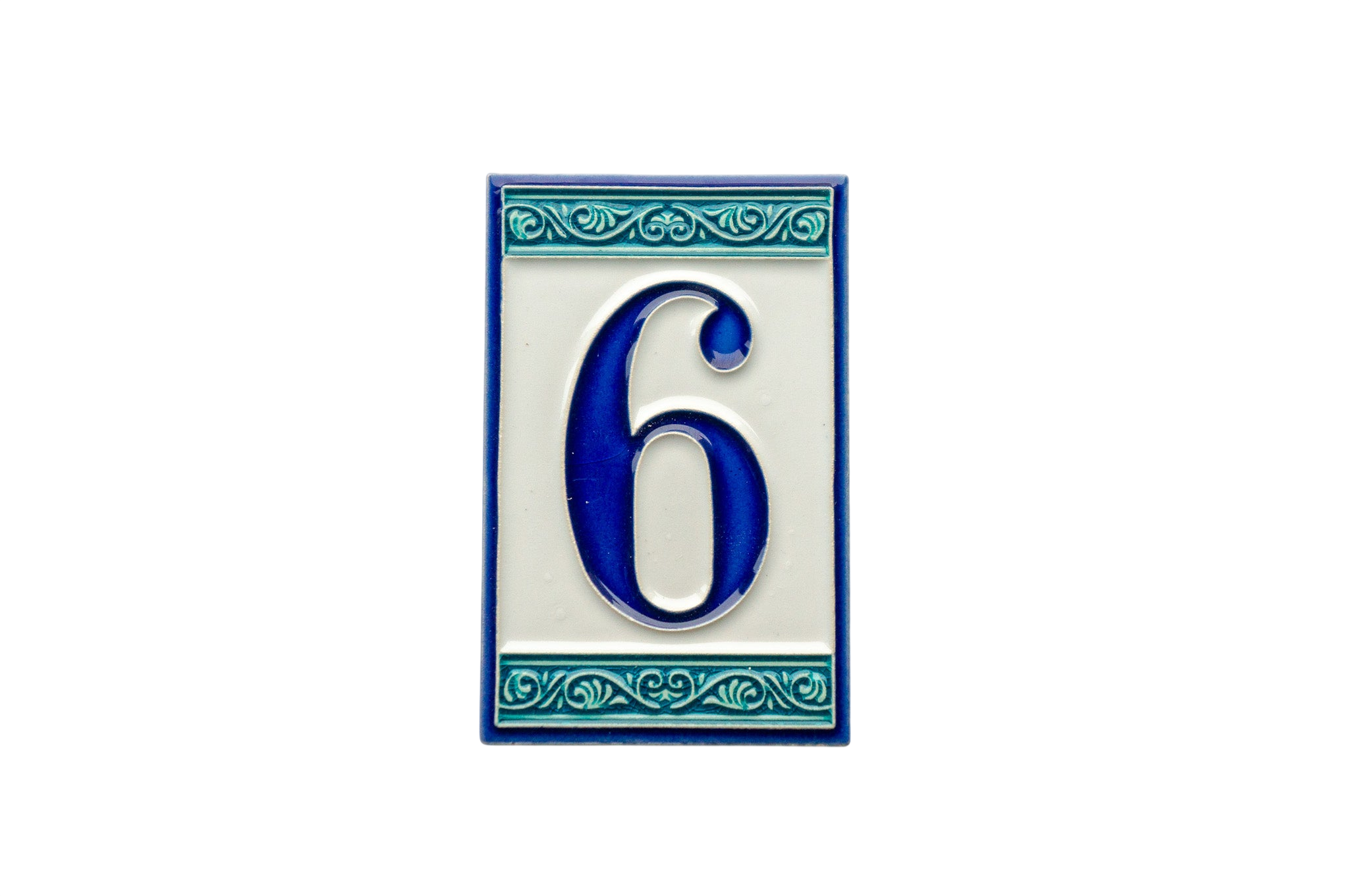 Greek | Ceramic Door Number Tile & Frame – 7cm x 11cm (2.76" x 4.33")