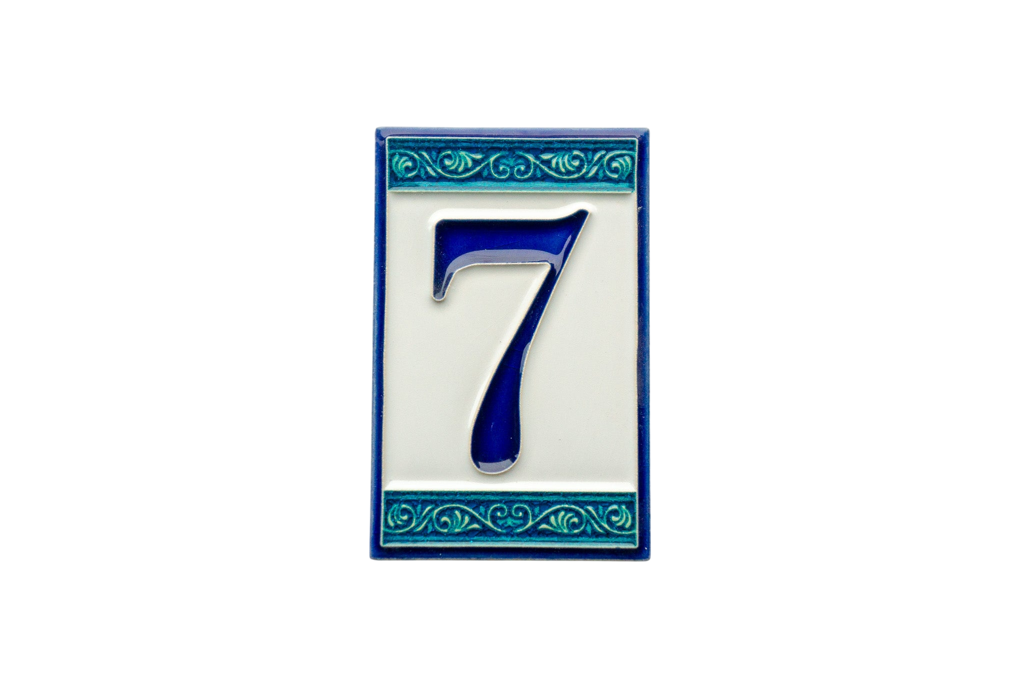 Greek | Ceramic Door Number Tile & Frame – 7cm x 11cm (2.76" x 4.33")