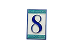 Greek | Ceramic Door Number Tile & Frame – 7cm x 11cm (2.76" x 4.33")