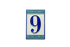 Greek | Ceramic Door Number Tile & Frame – 7cm x 11cm (2.76" x 4.33")