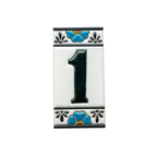 Numéro de porte mexicain en céramique avec cadre – 7,5 cm x 15 cm (2,95 po x 5,91 po)