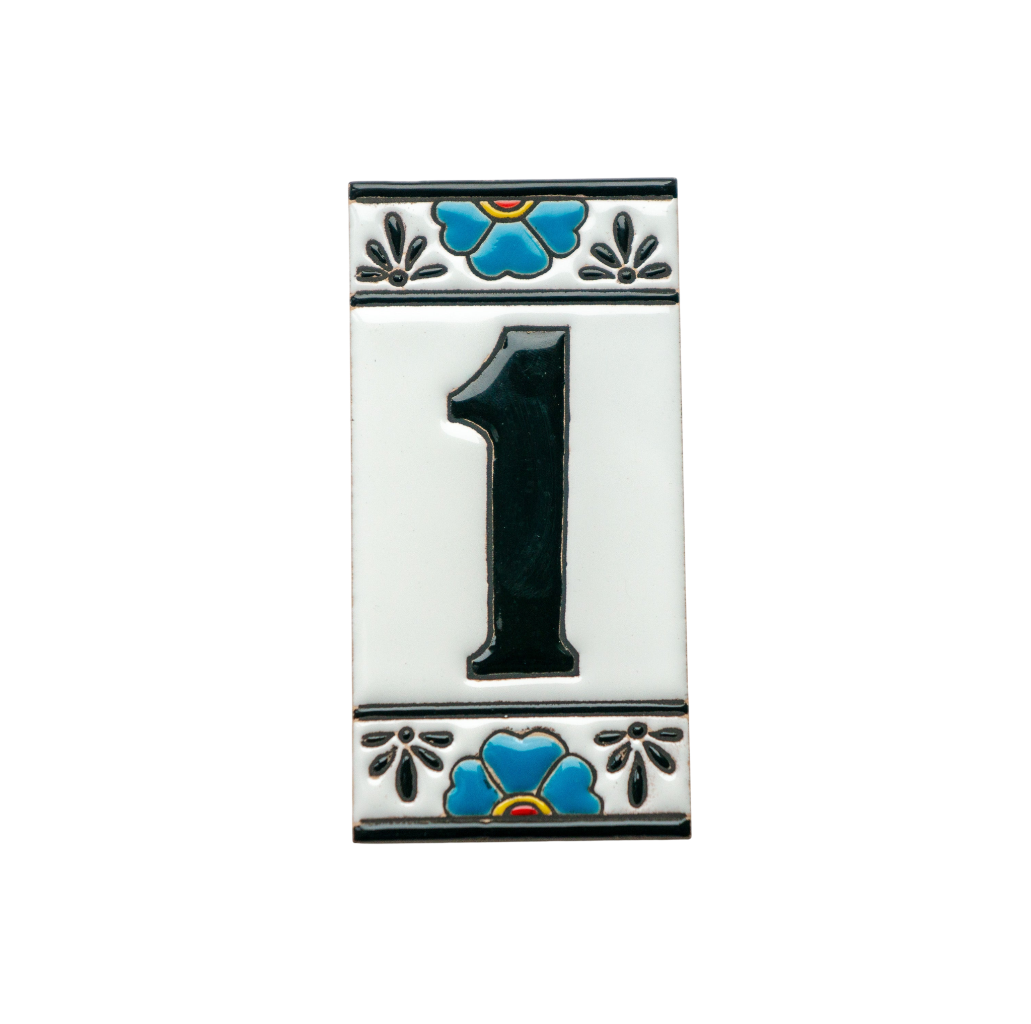 Numéro de porte mexicain en céramique avec cadre – 7,5 cm x 15 cm (2,95 po x 5,91 po)