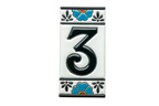 Numéro de porte mexicain en céramique avec cadre – 7,5 cm x 15 cm (2,95 po x 5,91 po)