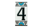 Numéro de porte mexicain en céramique avec cadre – 7,5 cm x 15 cm (2,95 po x 5,91 po)