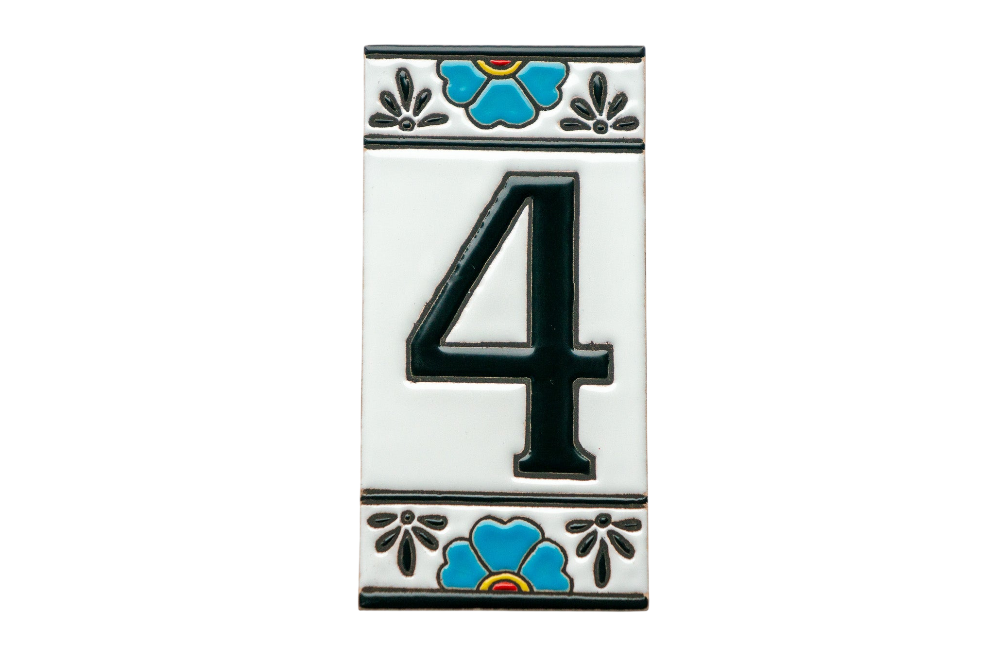 Numéro de porte mexicain en céramique avec cadre – 7,5 cm x 15 cm (2,95 po x 5,91 po)