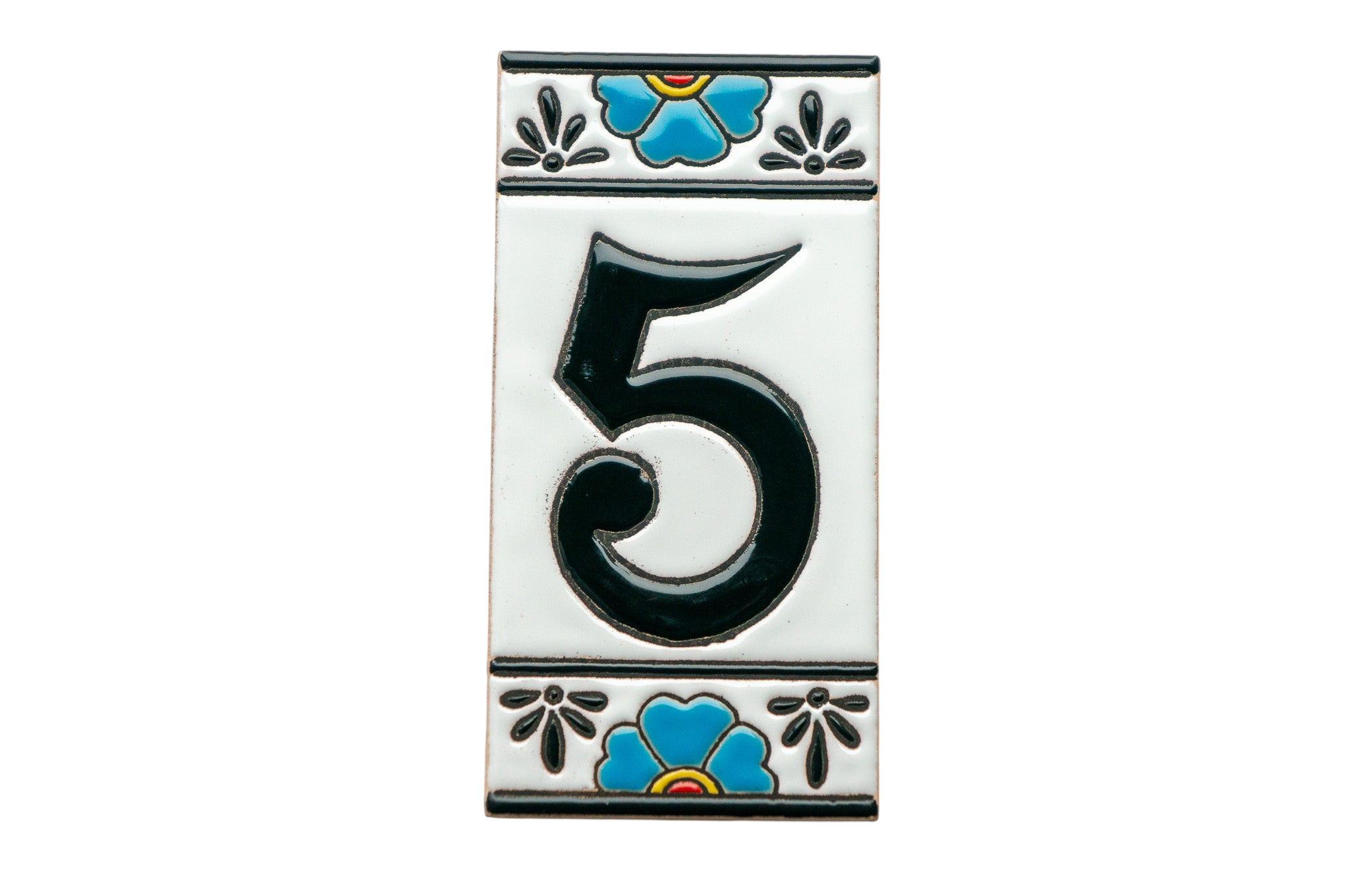 Numéro de porte mexicain en céramique avec cadre – 7,5 cm x 15 cm (2,95 po x 5,91 po)