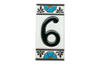 Numéro de porte mexicain en céramique avec cadre – 7,5 cm x 15 cm (2,95 po x 5,91 po)