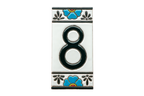 Numéro de porte mexicain en céramique avec cadre – 7,5 cm x 15 cm (2,95 po x 5,91 po)