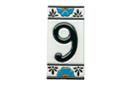 Numéro de porte mexicain en céramique avec cadre – 7,5 cm x 15 cm (2,95 po x 5,91 po)