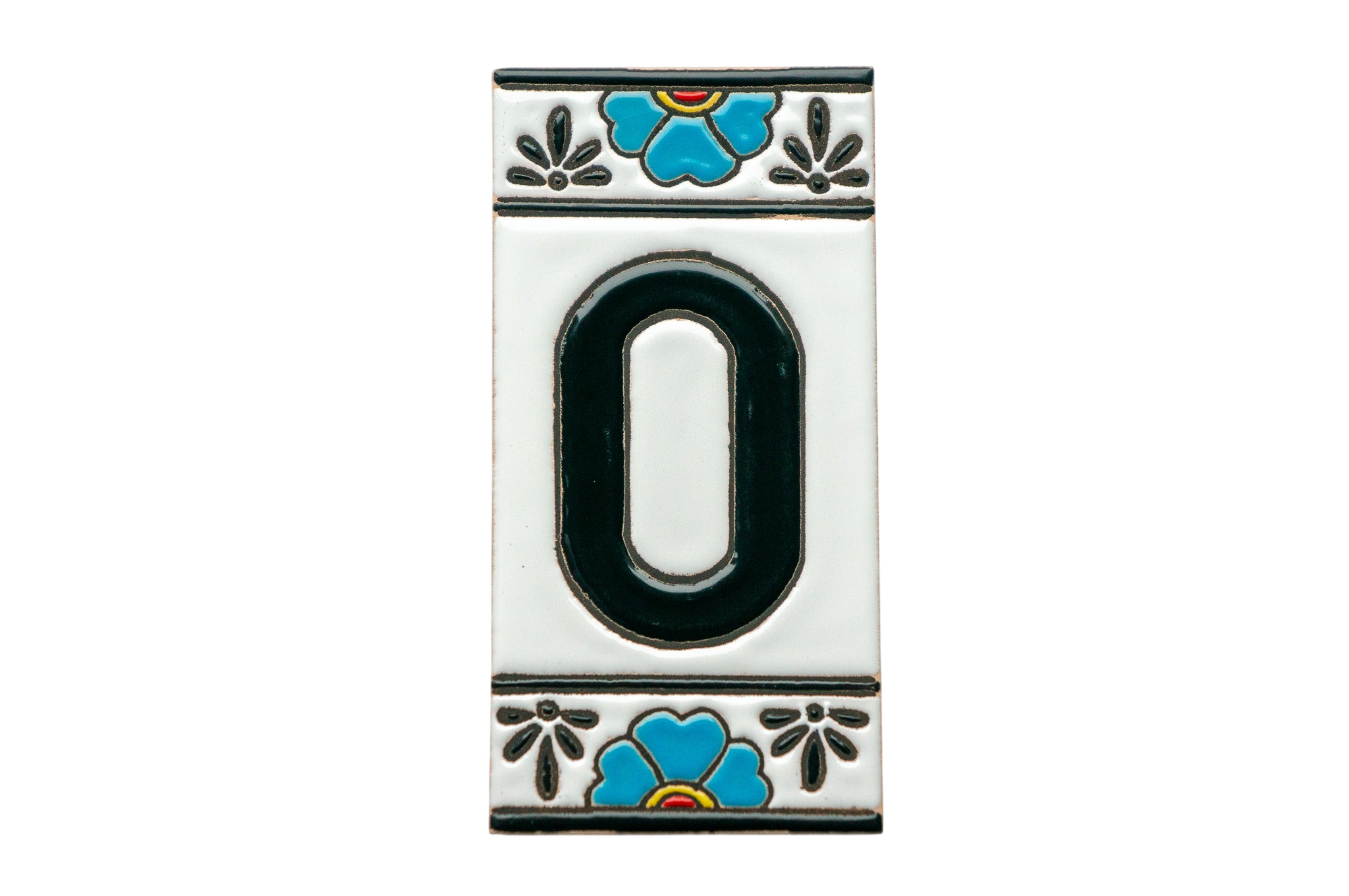 Numéro de porte mexicain en céramique avec cadre – 7,5 cm x 15 cm (2,95 po x 5,91 po)